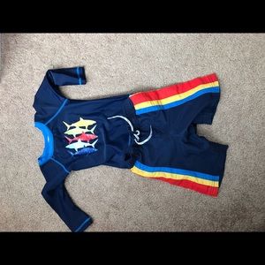 COPY - Hanna Andersson swim trunks and rash guard